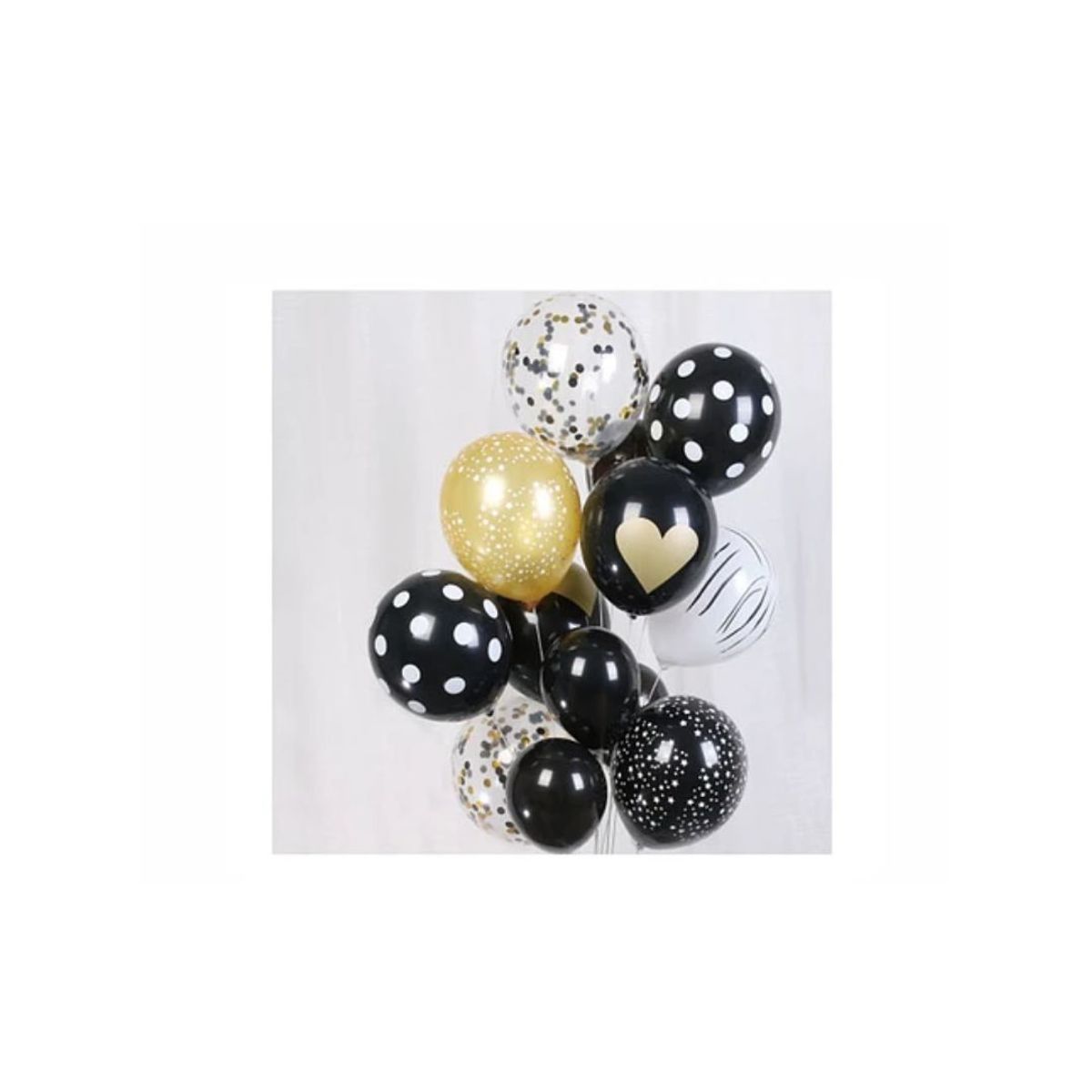 GENERICO - Set De Globos Dorado Y Negro 13pcs