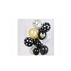 GENERICO - Set De Globos Dorado Y Negro 13pcs