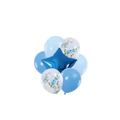 GENERICO - Set De Globos Azul Con Estrella 7pcs
