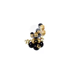 GENERICO - Set De Globos Dorado Y Negro 28pcs