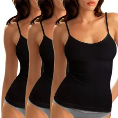 EVERSO - Pack 3 Camiseta Pabilos Fibra Bambú Mujer Elasticada