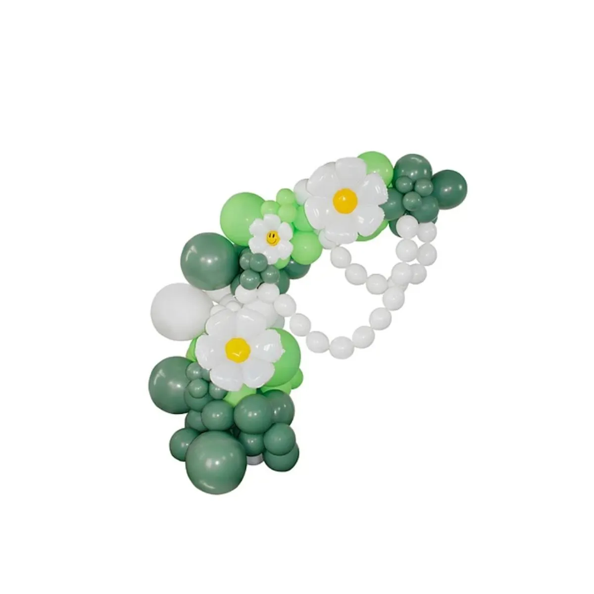 GENERICO - Arco De Globos Orgánico Verde Con Flores 99pcs