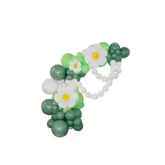 GENERICO - Arco De Globos Orgánico Verde Con Flores 99pcs