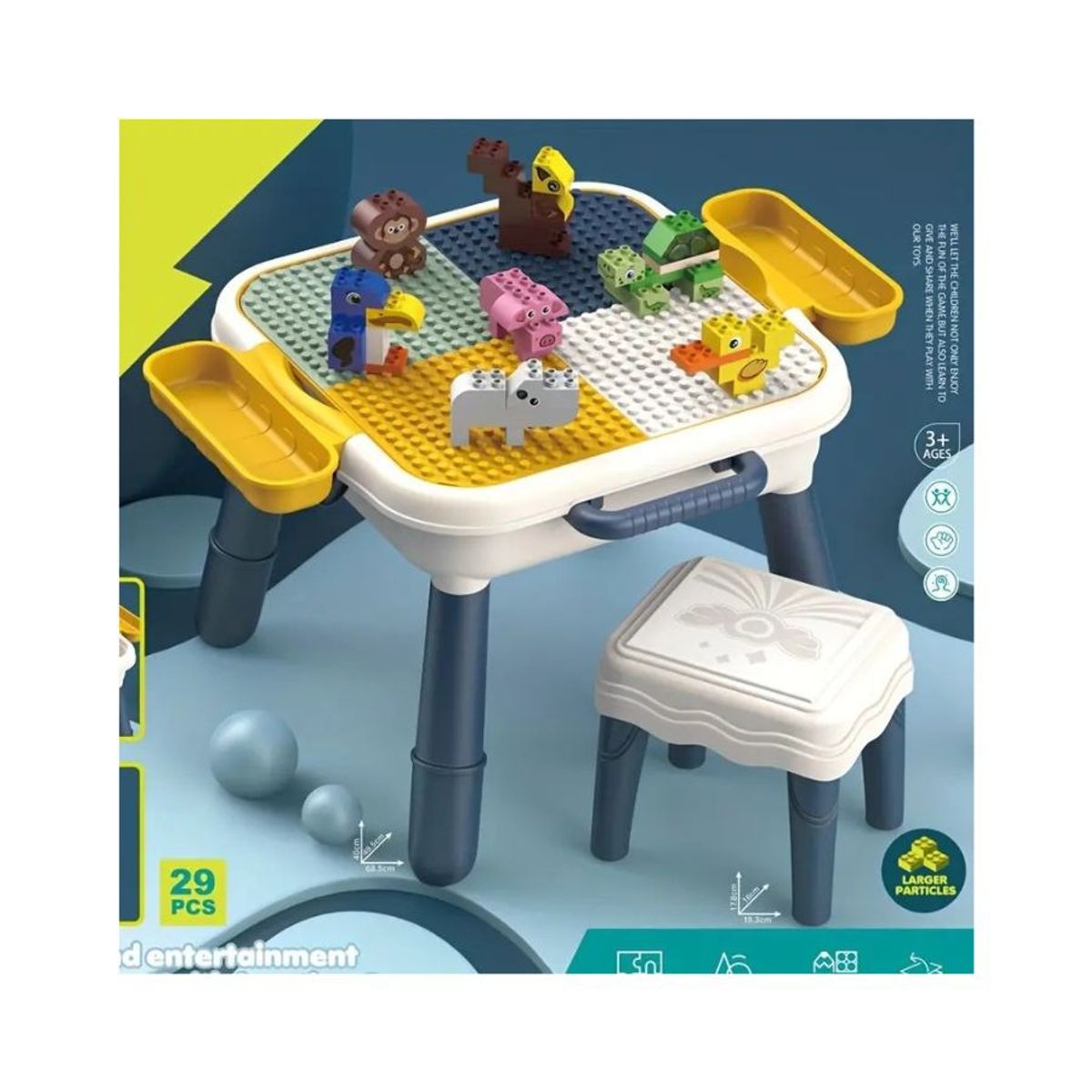 GENERICO - Bloques De Construccion Ensamblados Mesa Y Silla Niños