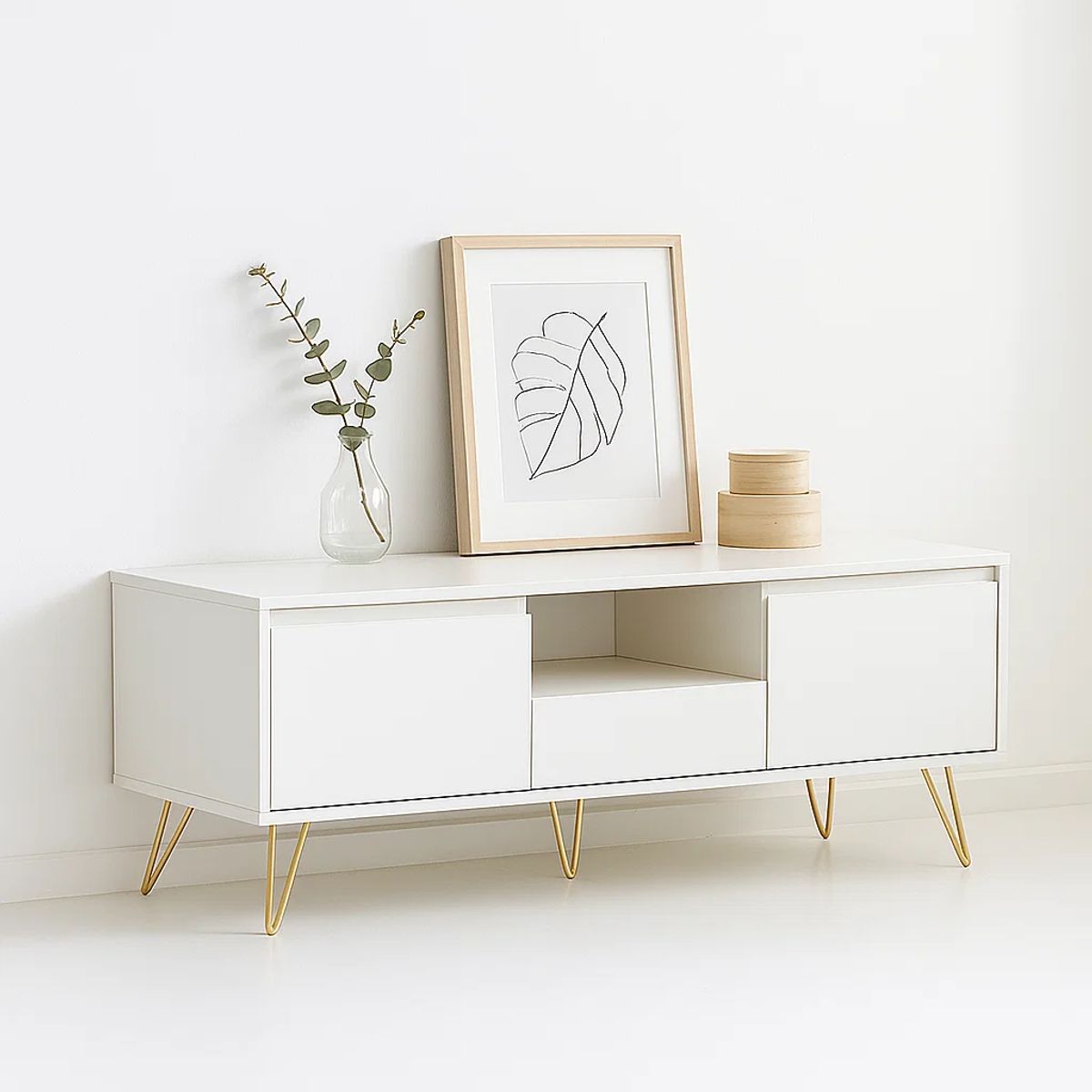 KLIK - Rack de TV o Buffet con Cajones Simply White KLIK