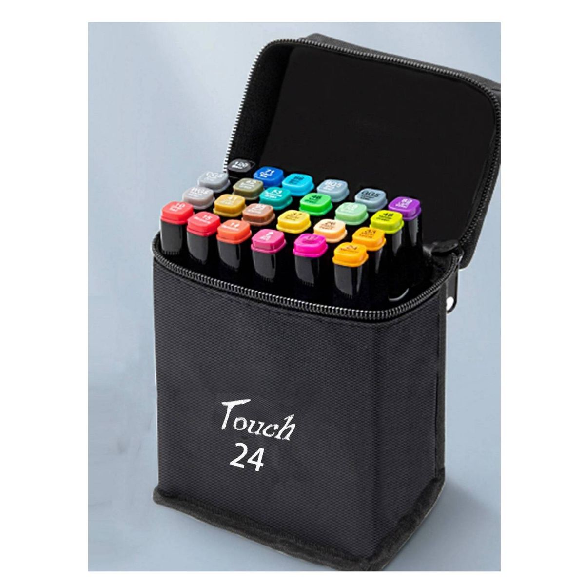 GENERICO - Set 24 Marcadores Doble Punta Con Estuche Plumones Artístic