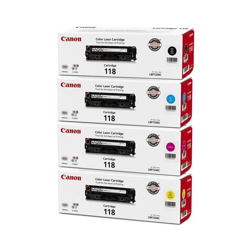 CANON - 4 Toner Canon 118 B/C/M/Y Originales LBP7200 7660C MF726 729