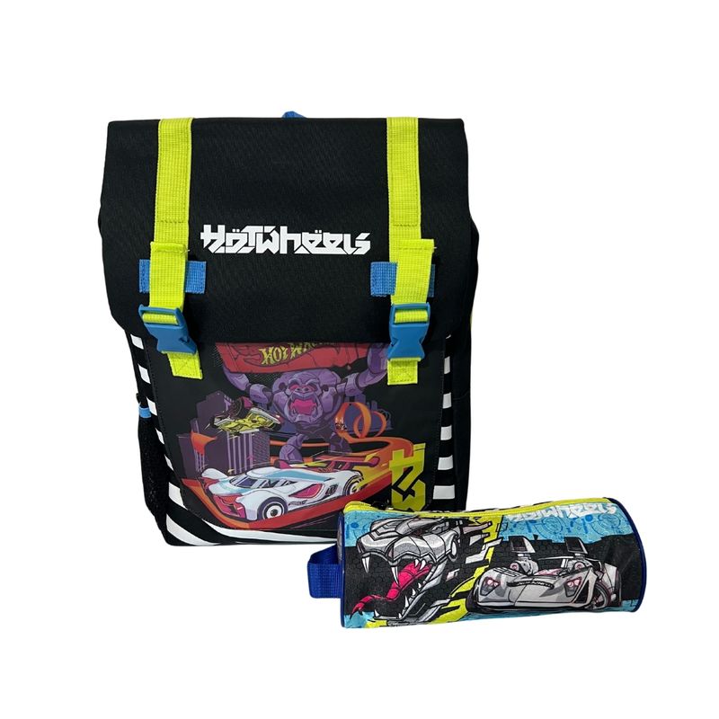 GENERICO - Mochila Escolar Hot Wheels  Estuche