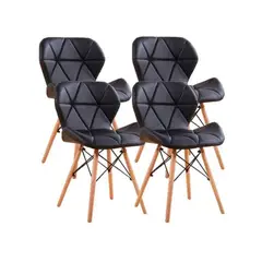 GENERICO - Pack 4 Sillas Radar Eames Negras