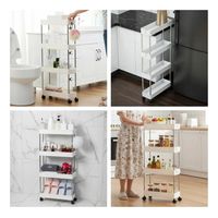 Estante 4 Niveles Carrito Multifuncional con ruedas organizador cocina baño dormitorio