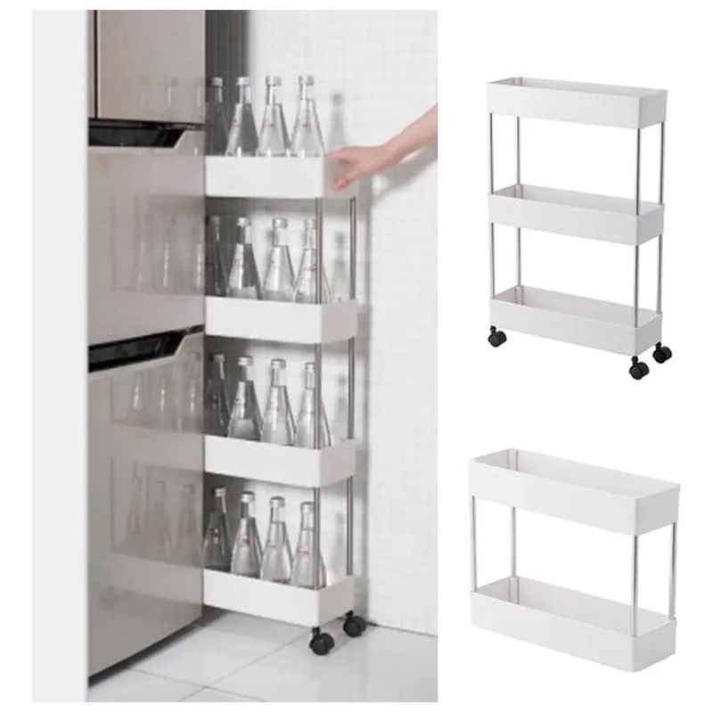GENERICO - Estante Organizador Baño 4 Niveles Carrito Multifuncional Color Blanco