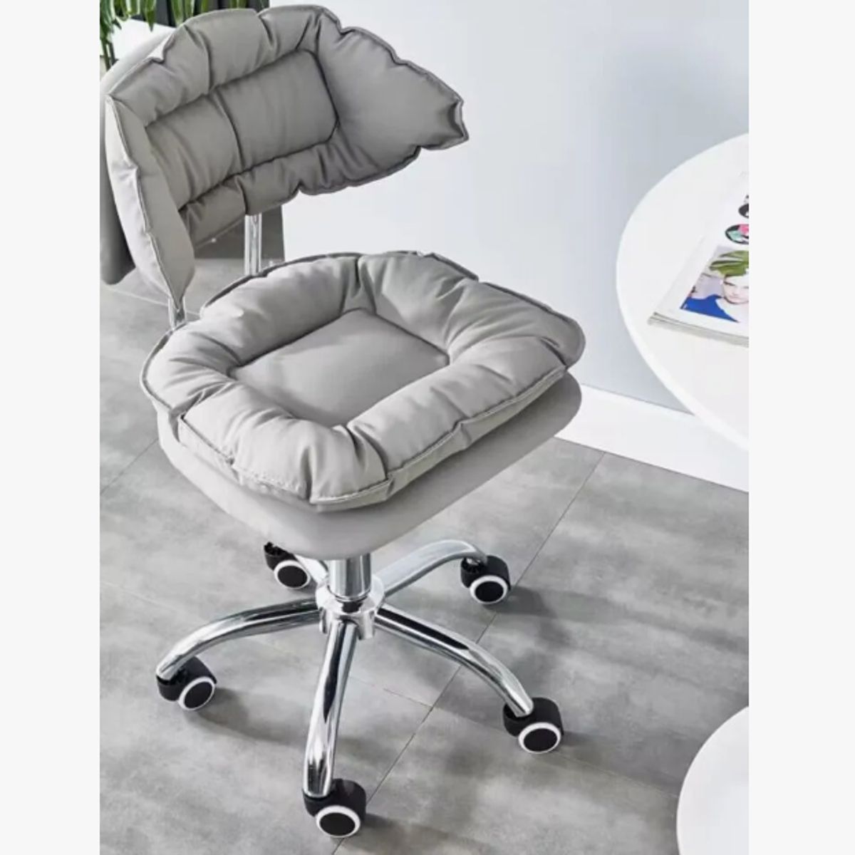 GENERICO - Silla De Escritorio Acolchada Altura Regulable Gris oscuro yz-01b