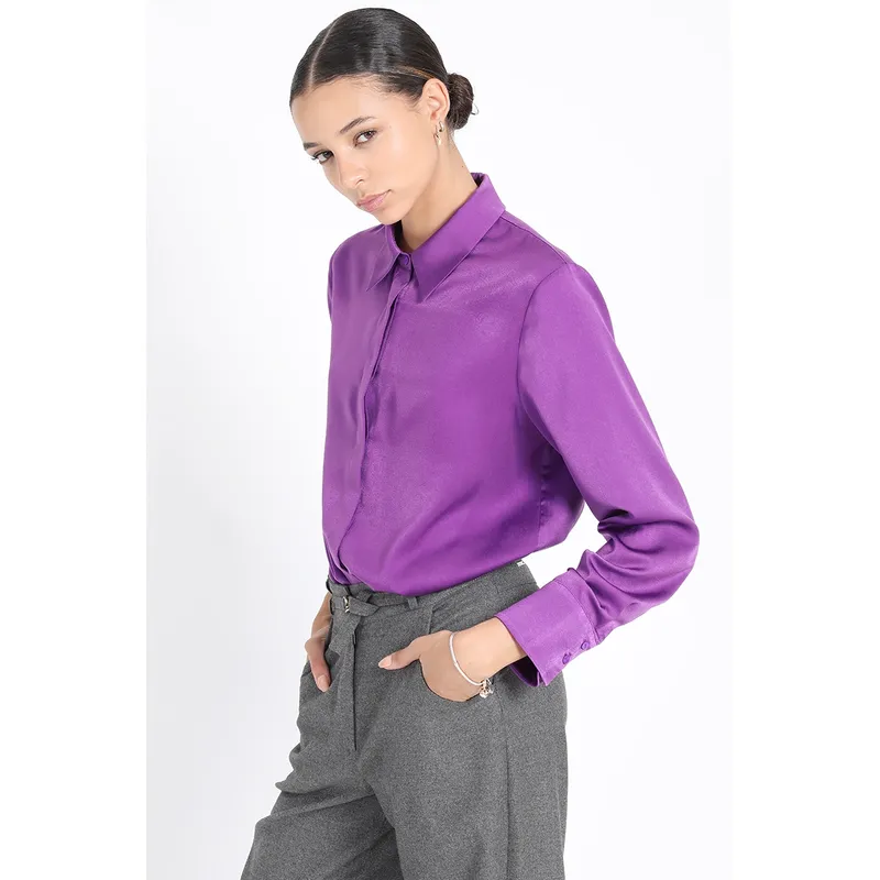 LIOLA - Blusa Basica Satin, Violeta Liola