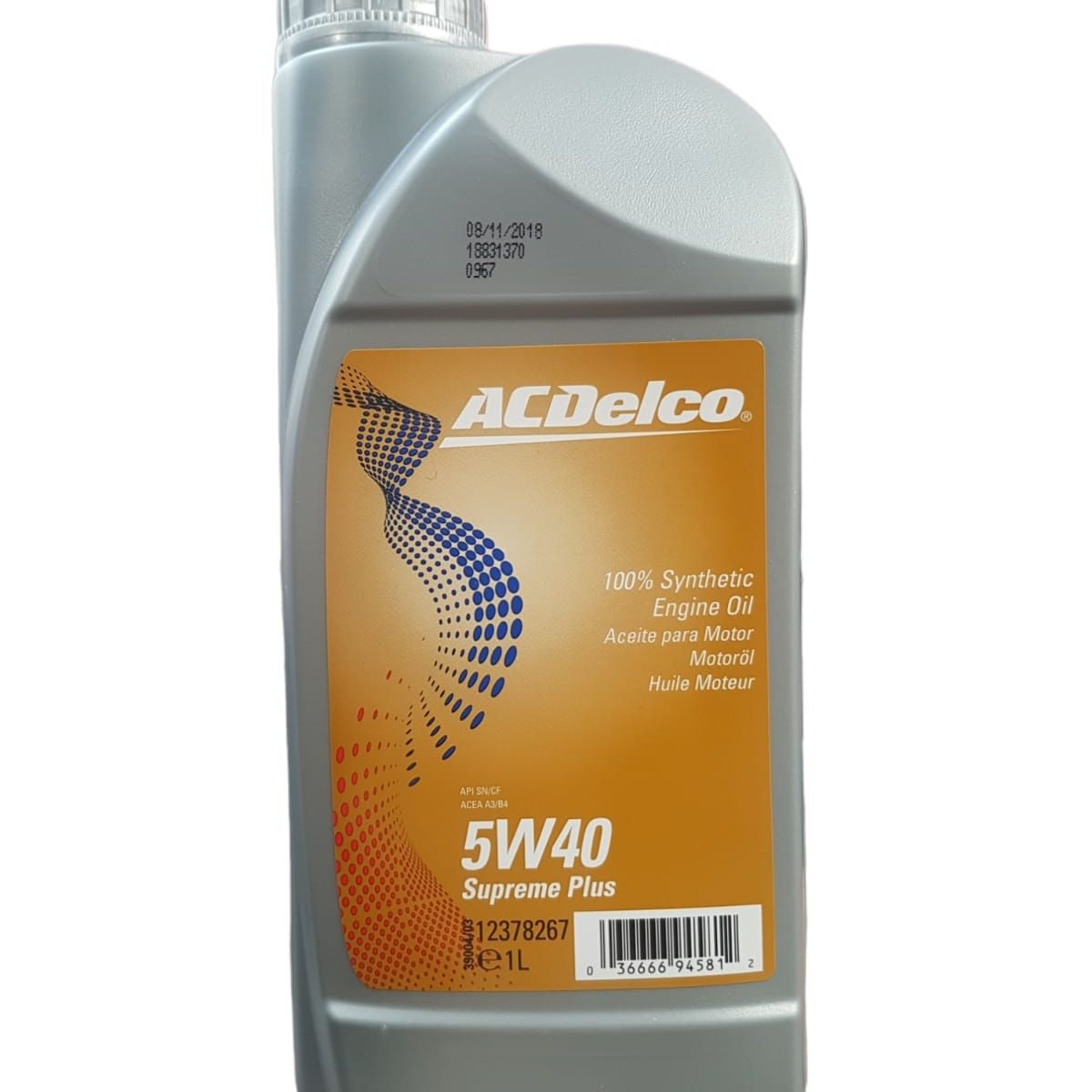GENERICO - 5w40 API SNCF 1Litro Aceite Lubricante Acdelco Sintético