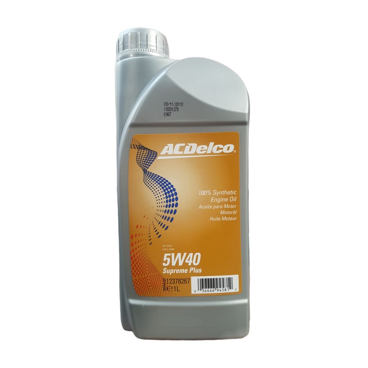 GENERICO - 5w40 API SNCF 1Litro Aceite Lubricante Acdelco Sintético