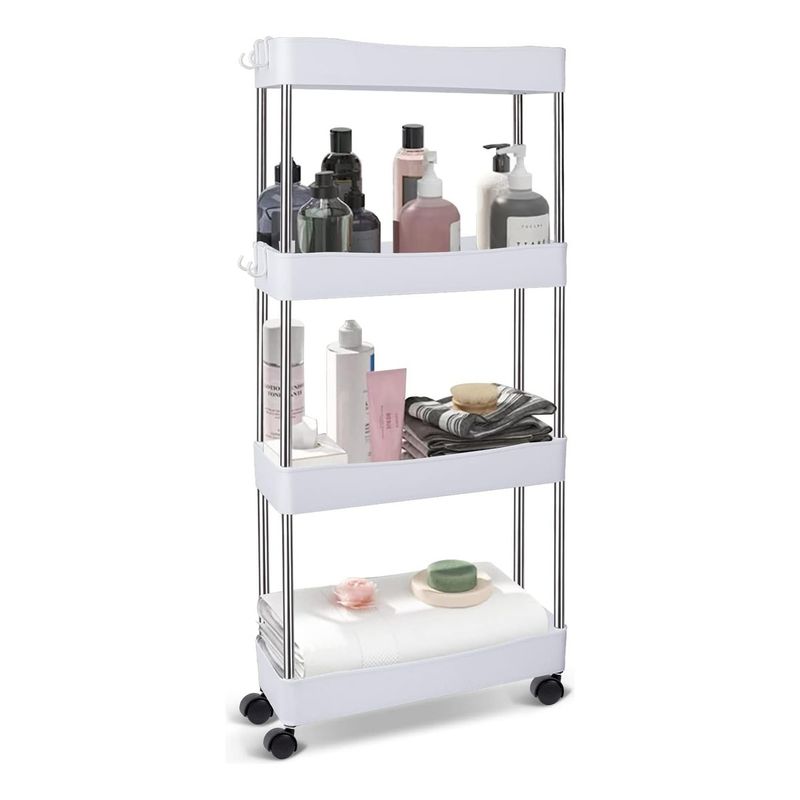 GENERICO - Estante Organizador Baño 4 Niveles Carrito Multifuncional Color Blanco