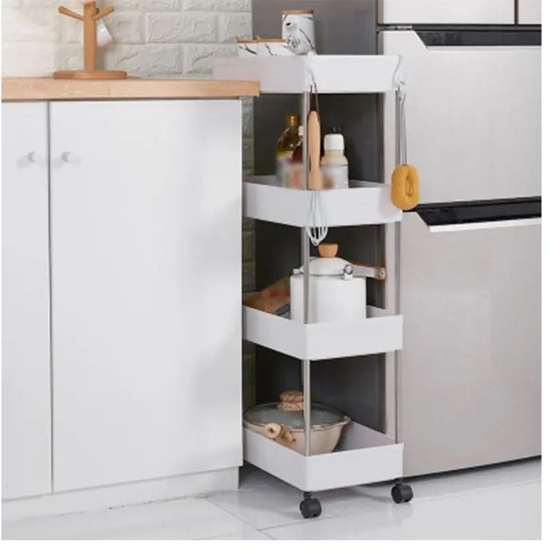 GENERICO - Estante Organizador Baño 4 Niveles Carrito Multifuncional Color Blanco