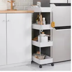 GENERICO - Estante Organizador Baño 4 Niveles Carrito Multifuncional Color Blanco