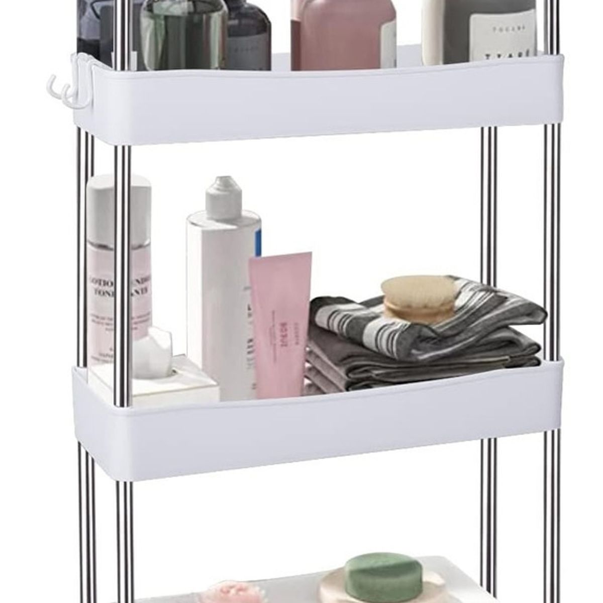 GENERICO - Estante Organizador Baño 4 Niveles Carrito Multifuncional Color Blanco
