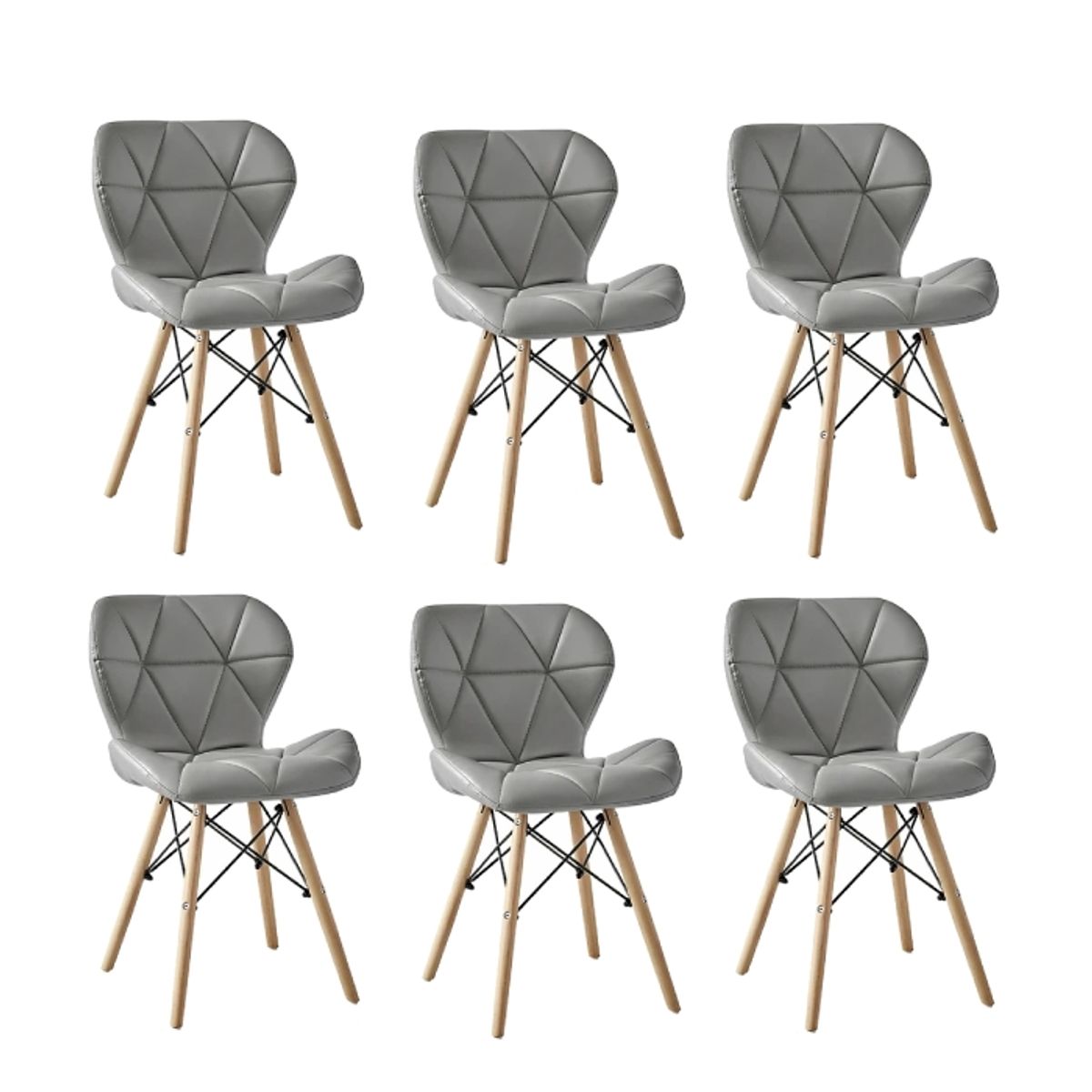 GENERICO - Pack 6 Sillas Radar Eames Gris
