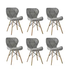 GENERICO - Pack 6 Sillas Radar Eames Gris
