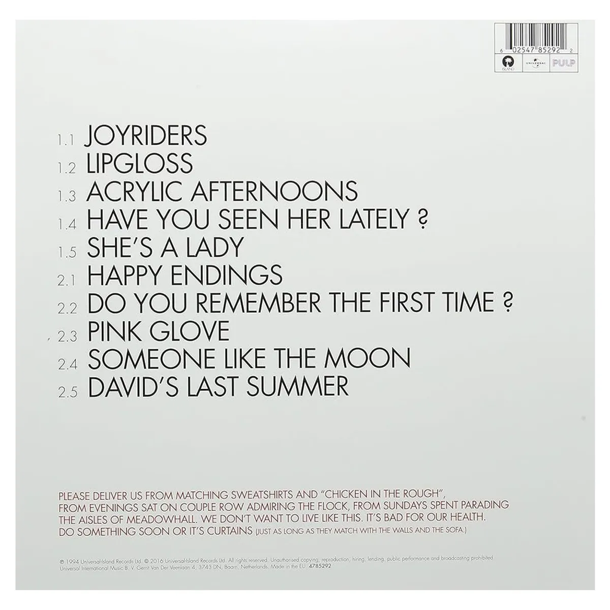 ISLAND - Pulp - His NHers - Vinilo