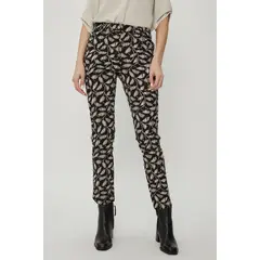 MA GRIFFE - Pantalon Estampado Recto Negro Magriffe