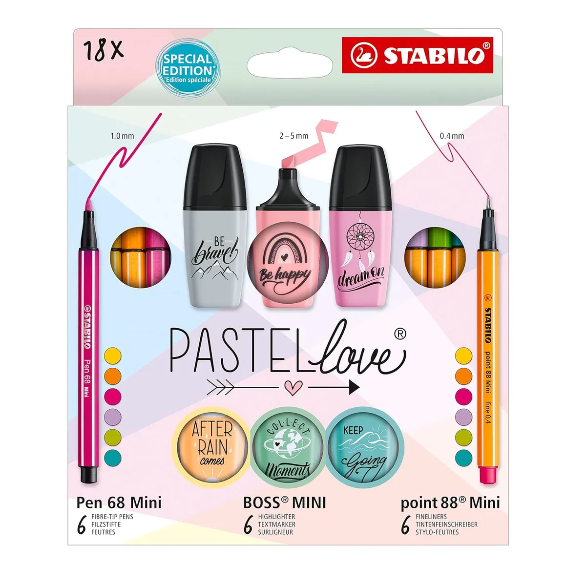 STABILO - Set Stabilo 18 Destacadores Y Lapices Tiralineas Point Boss