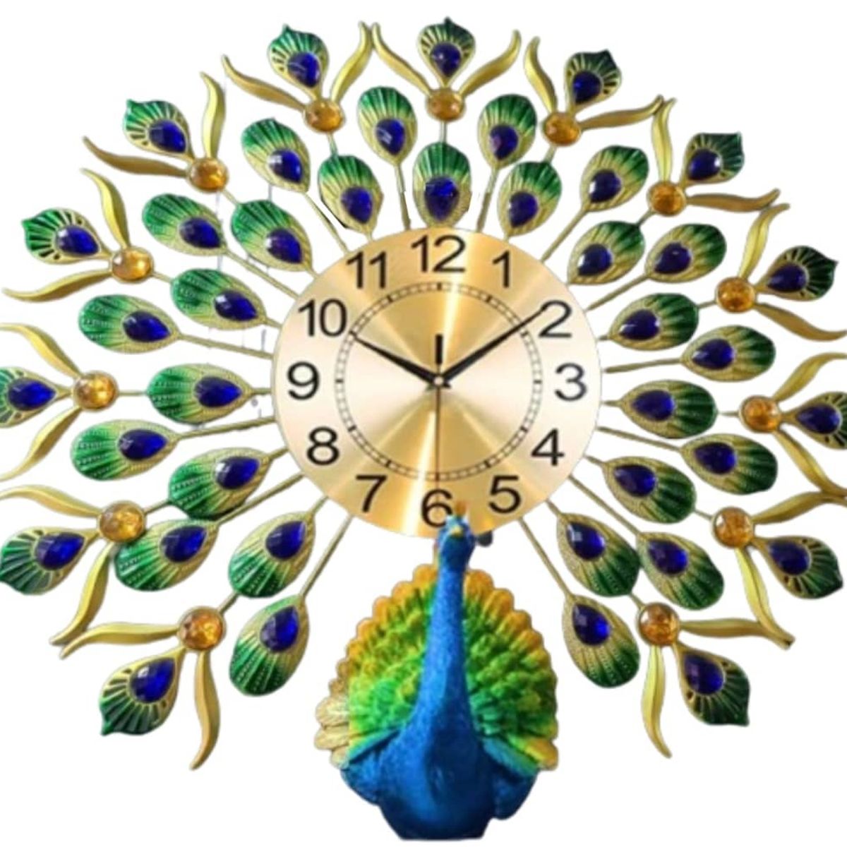 GENERICO - RELOJ DE PARED PAVO REAL HERMOSO