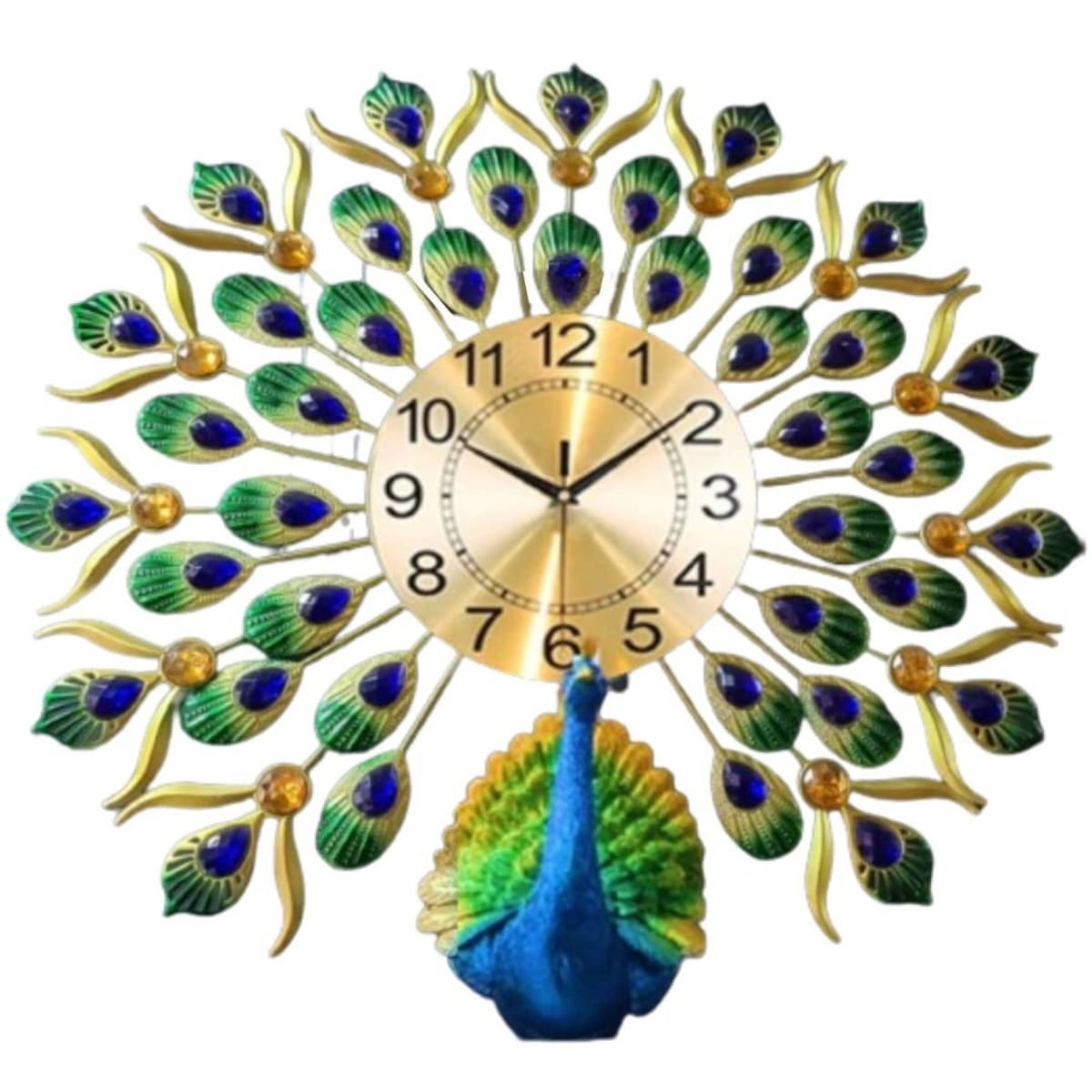 GENERICO - RELOJ DE PARED PAVO REAL HERMOSO