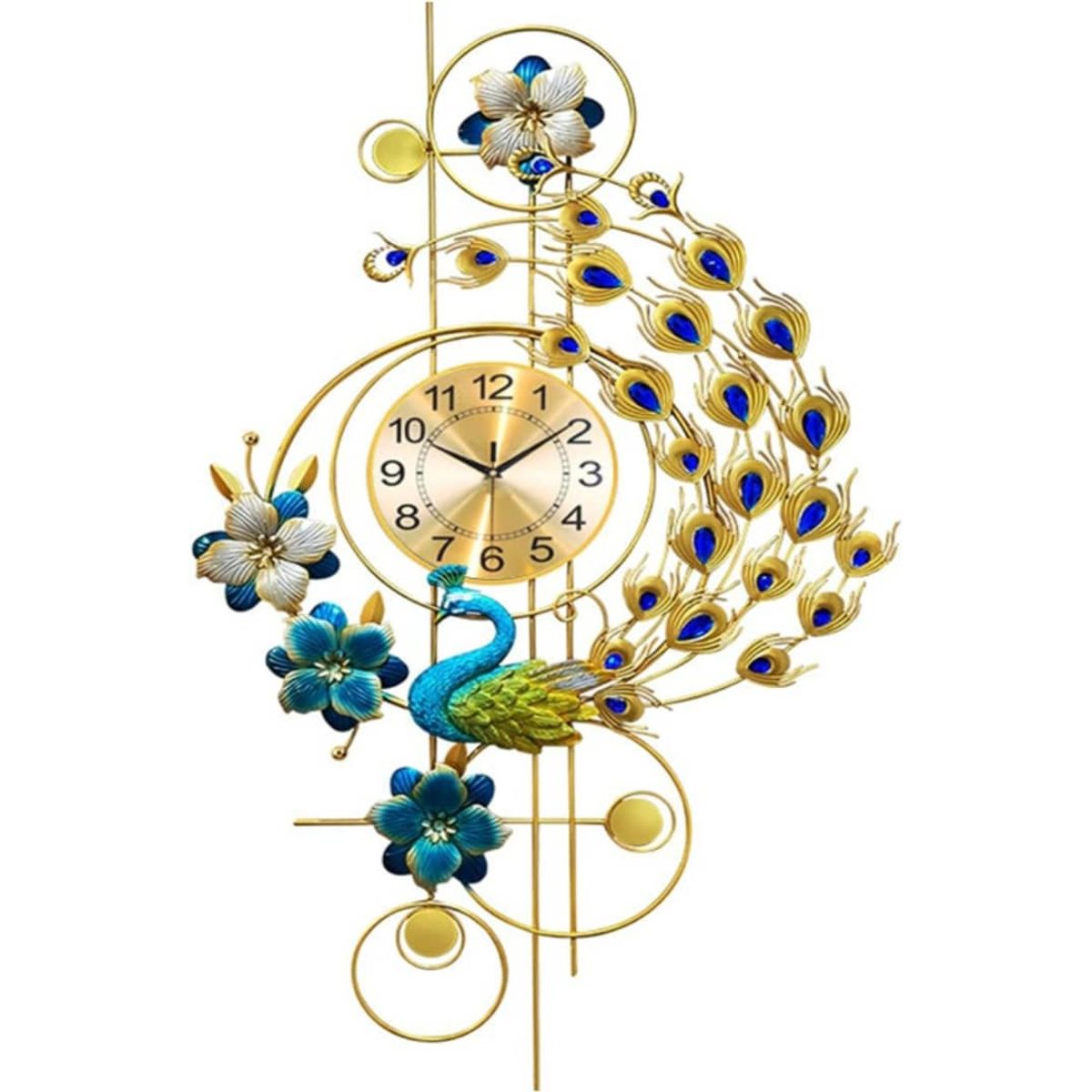 GENERICO - RELOJ DE PARED PAVO REAL ELEGANTE