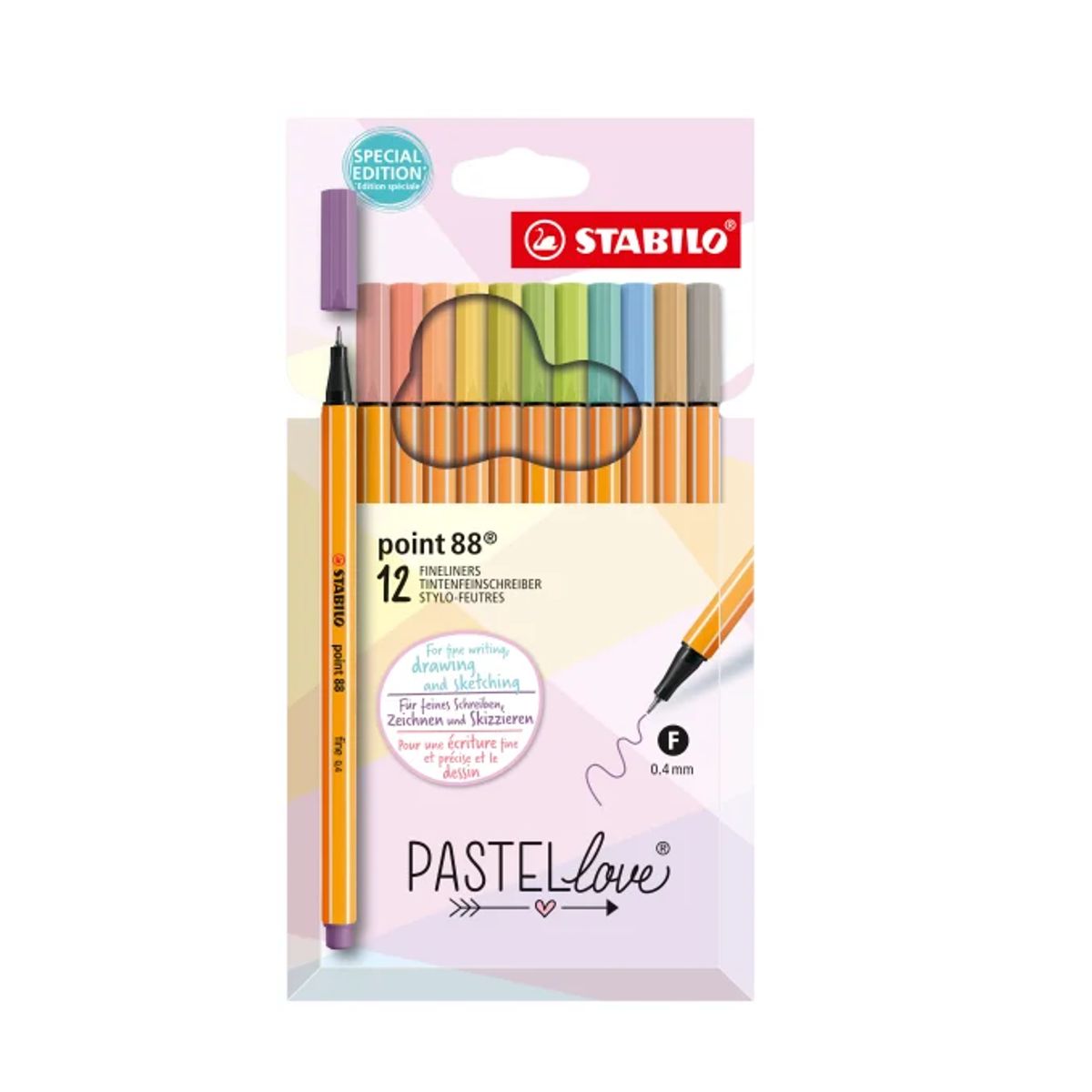STABILO - 12 Colores Pastel Love Stabilo 88 Point Tiralineas Lapices