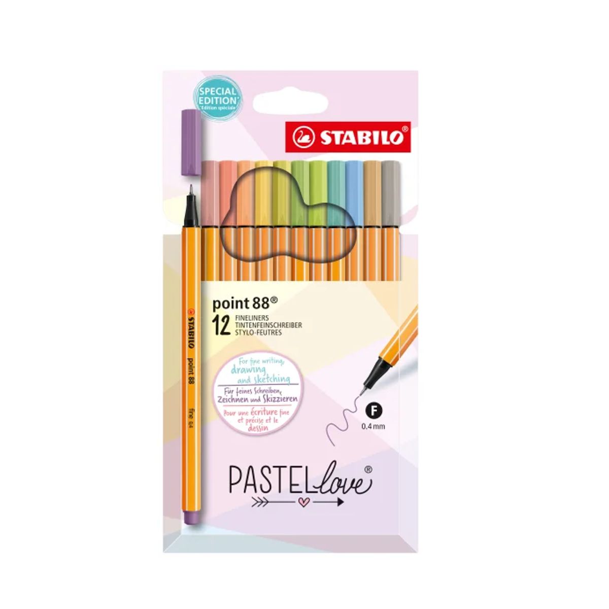 STABILO - 12 Colores Pastel Love Stabilo 88 Point Tiralineas Lapices