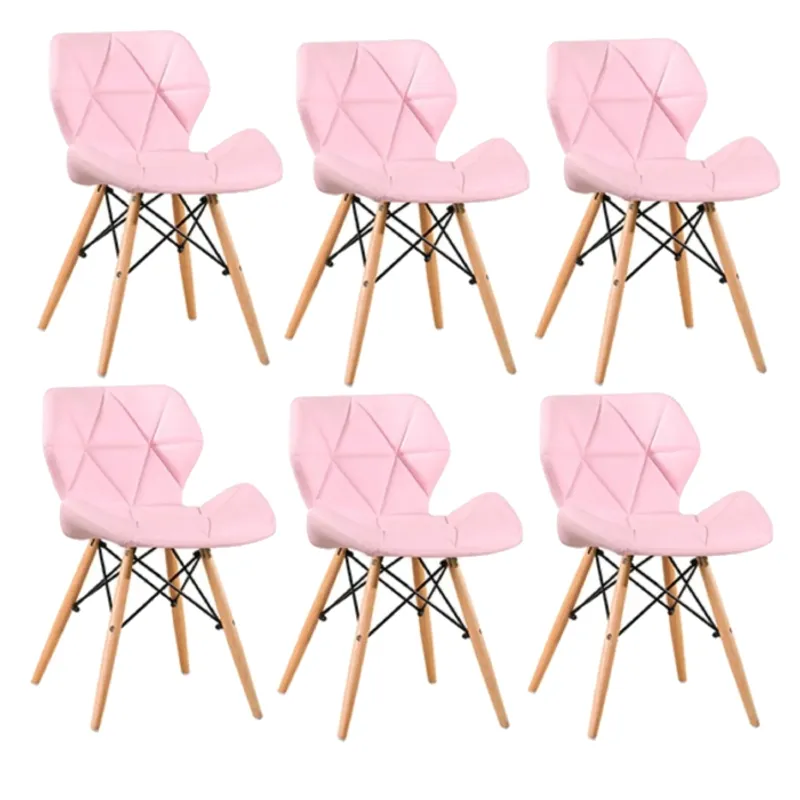 GENERICO - Pack 6 Sillas Radar Eames Rosadas