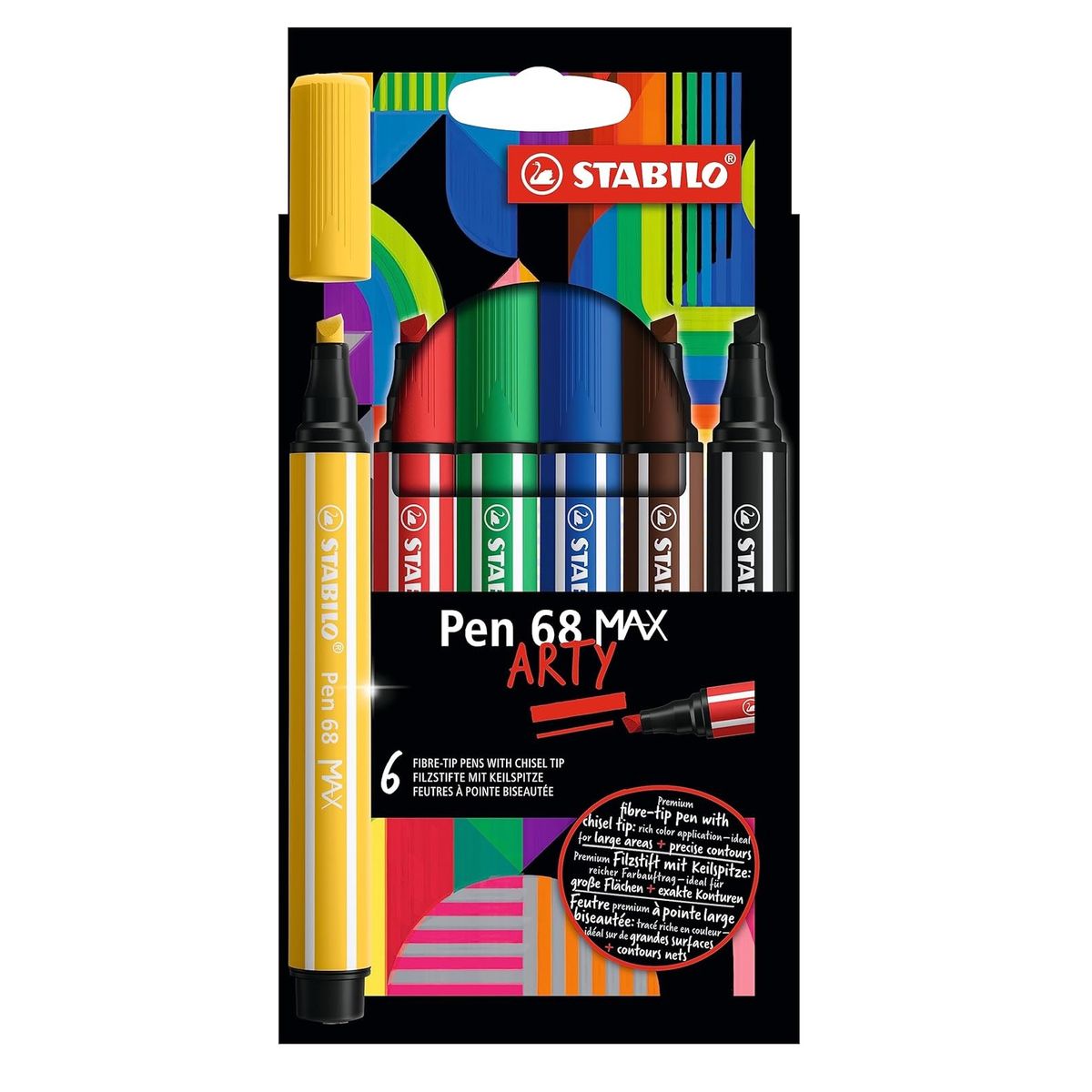 STABILO - 6 Colores Marcadores Rotulador Lapices Stabilo Pen 68 Max