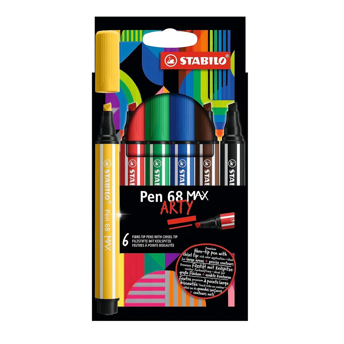 STABILO - 6 Colores Marcadores Rotulador Lapices Stabilo Pen 68 Max