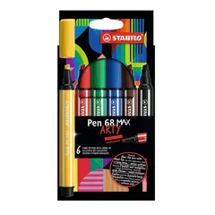 STABILO - 6 Colores Marcadores Rotulador Lapices Pen 68 Max