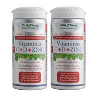 Vitaminas C + D + Zinc Vy 120 Capsulas 2X60. Sin Acidez.