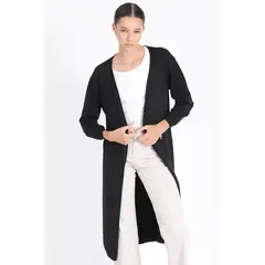 LIOLA - Tapado Largo Tejido Punto Con Hilo Metalizado, Negro