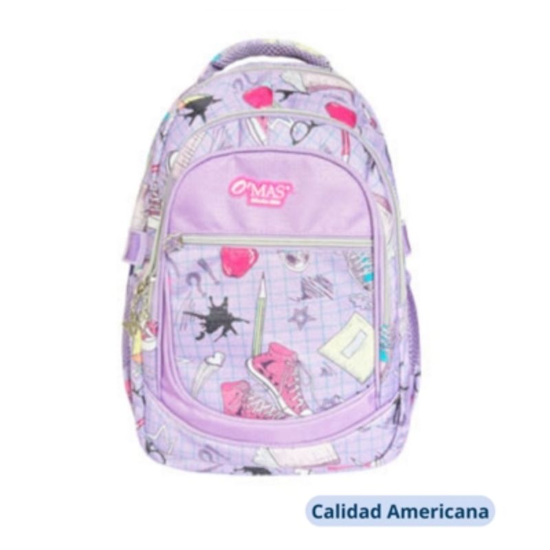 UTILISIMO - Mochila Escolar de Niña con Estuche de Lapices 38x26x125 cm