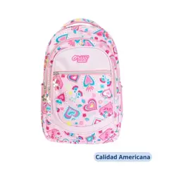 UTILISIMO - Mochila Escolar de Niña con Estuche de Lapices 38x26x125 cm