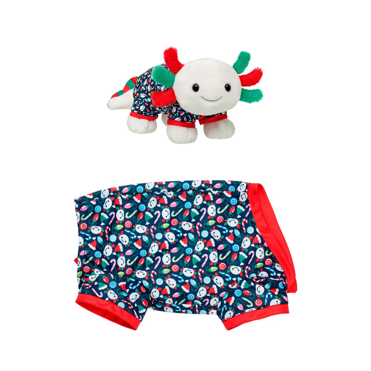 BUILD A BEAR - Pijama Build a Bear ajolote navidad para peluche