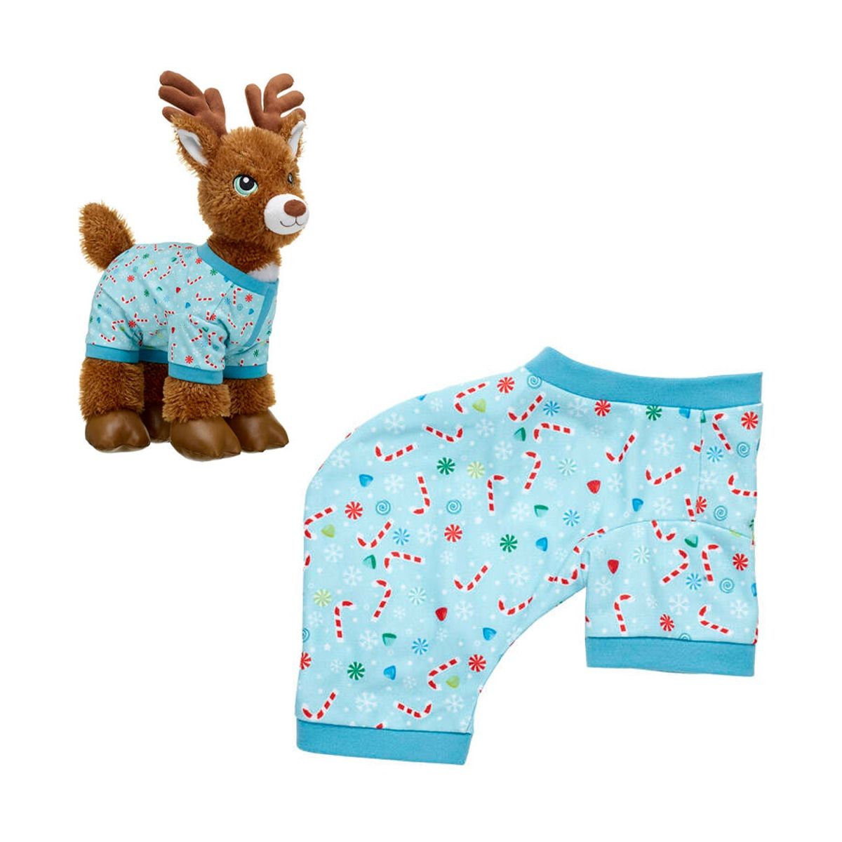 BUILD A BEAR - Pijama Build a Bear celeste dulces navideños
