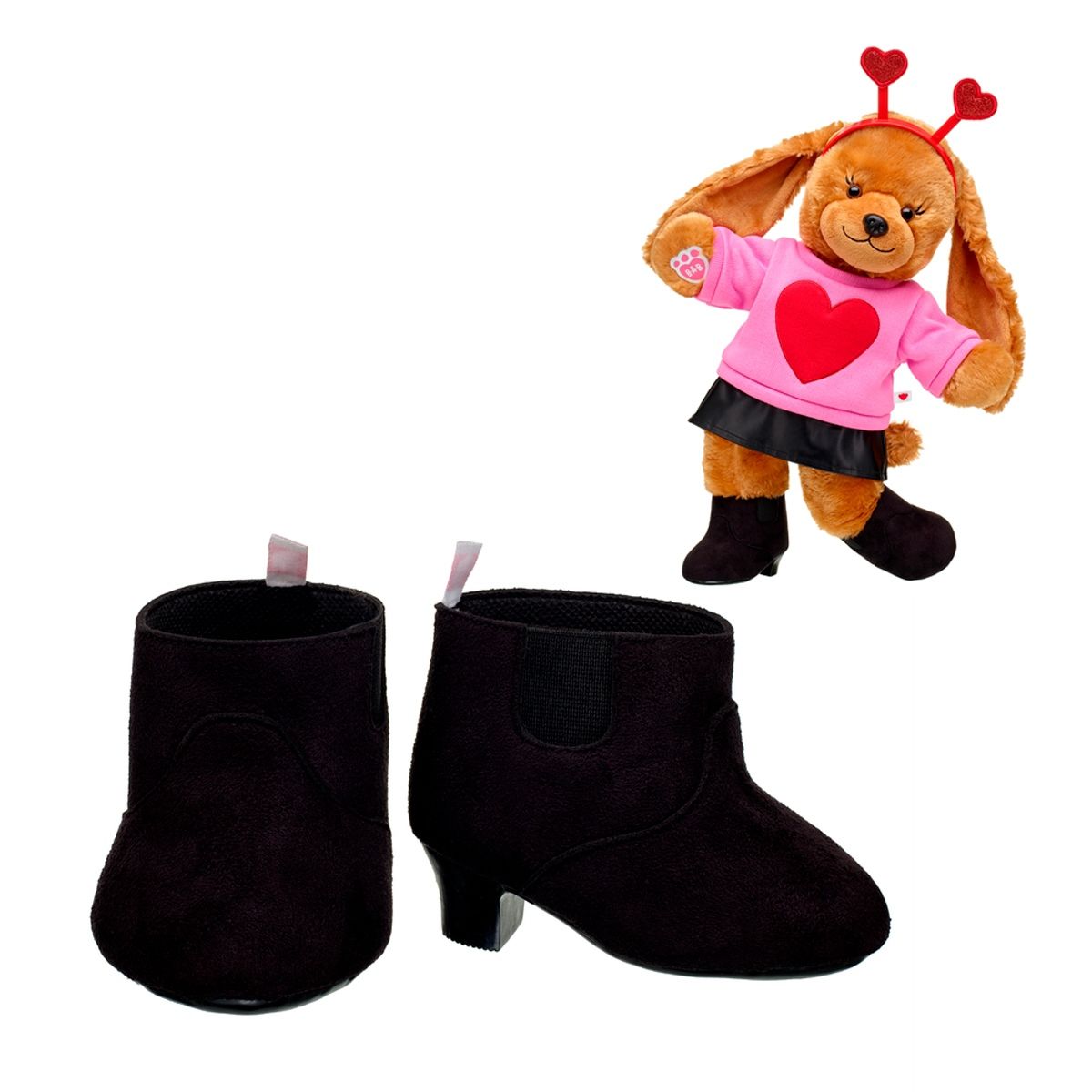BUILD A BEAR - Bota Taco Negra Build-A-Bear