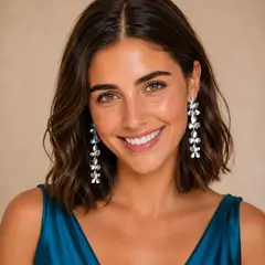 MARIA PASKARO - Aros Gladiolo Flores Chicas Plateado