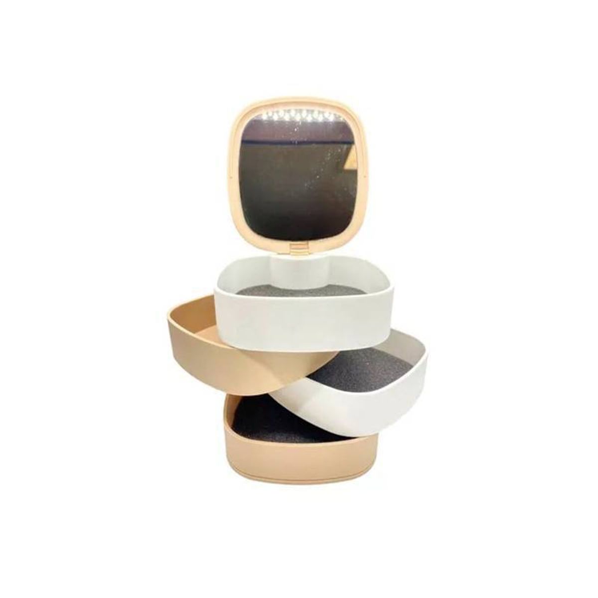 GENERICO - Organizador Joyero Con Espejo 360º 4 Niveles Tocador Hogar