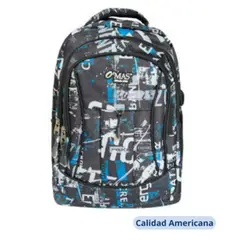 UTILISIMO - Mochila escolar unisex con lonchera y estuche 45x30x13cm