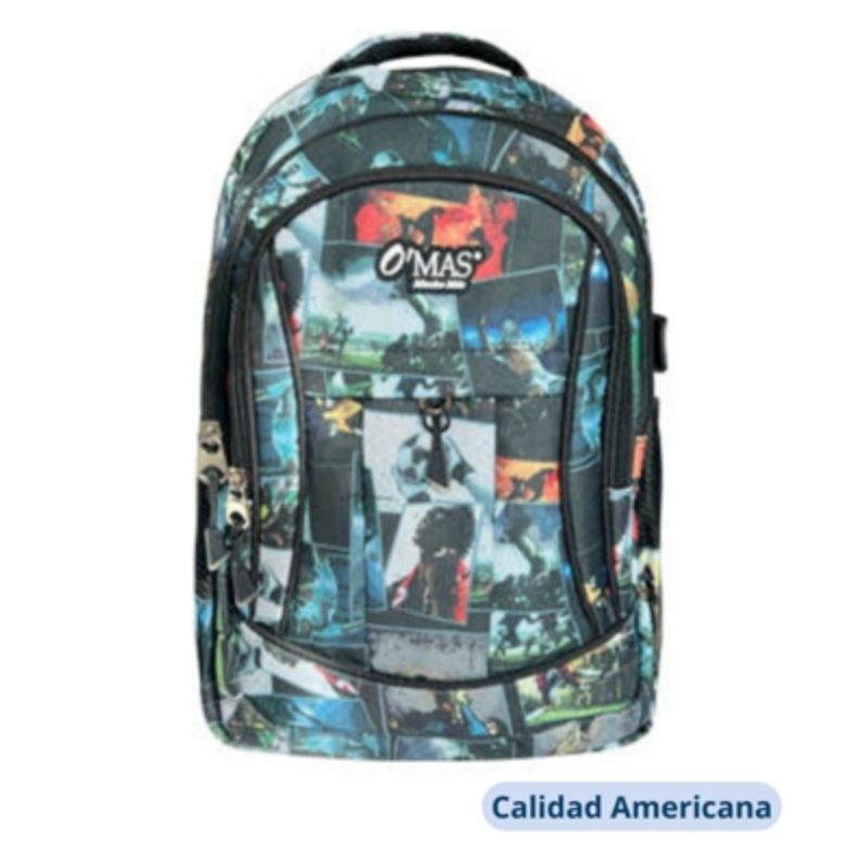 UTILISIMO - Mochila escolar unisex con lonchera y estuche 45x30x13cm