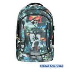 UTILISIMO - Mochila escolar unisex con lonchera y estuche 45x30x13cm