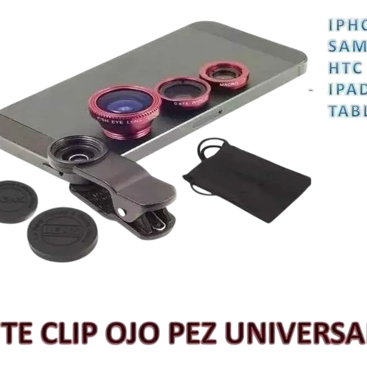 GENERICO - Lente Ojo De Pez 3 En 1 Clip Universal Fotos Selfie Celular